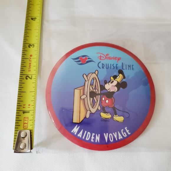 Vintage '94 Disney Cruise Line Maiden Voyage Mickey Mouse Metal Pin Collectible - Picture 3 of 5